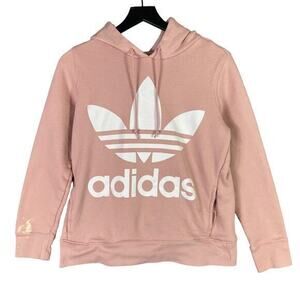 Adidas Originals Women's Trefoil Logo Pullover‎ Hoodie Pale Pink Size Small